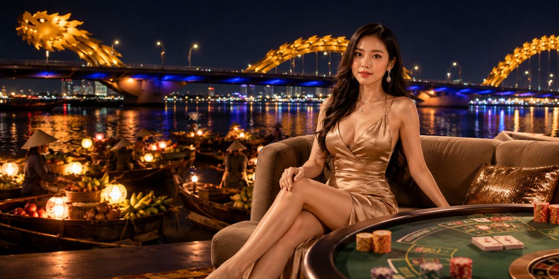Người mẫu Việt Nam tại Đà Nẵng tham gia bàn Baccarat trong không gian casino sang trọng