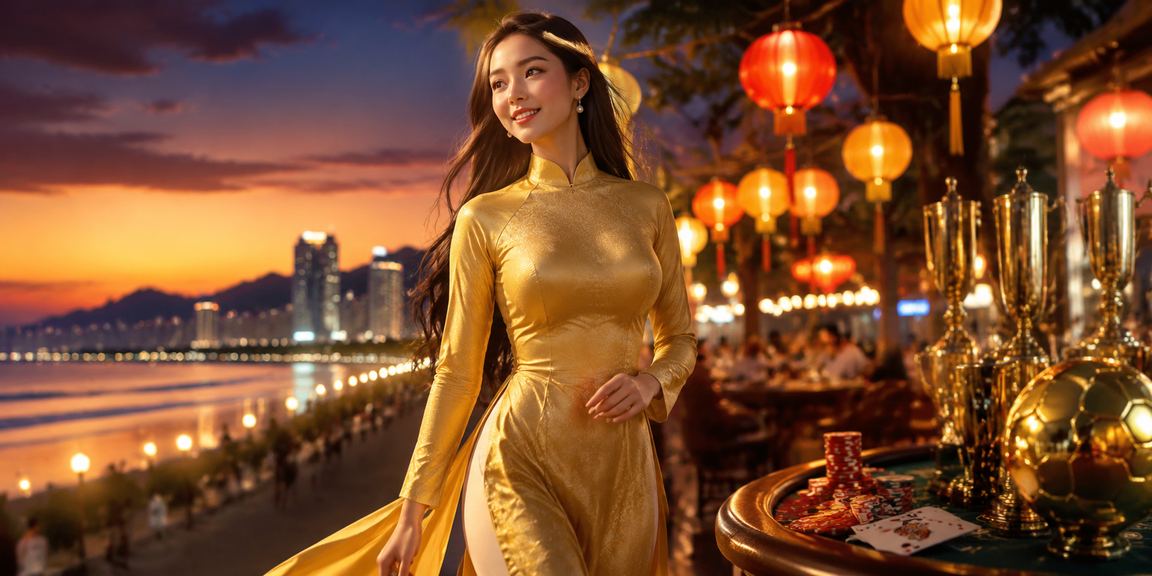 Phụ nữ mặc áo dài Đà Nẵng tham gia trò chơi bài và cá cược trực tuyến