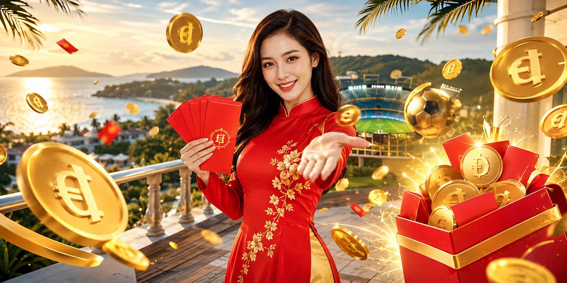 Phụ nữ mặc áo dài tại Phú Quốc nhận phong bì đỏ may mắn trong chương trình ưu đãi