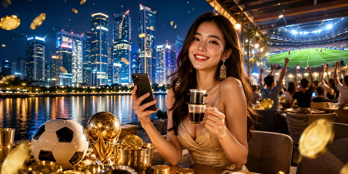Không gian sòng bạc và cá cược trực tuyến tại Việt Nam với ánh đèn lung linh